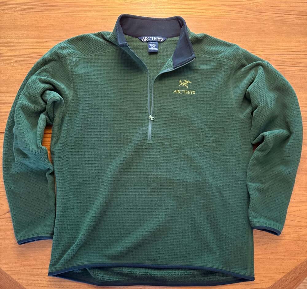 Arc'teryx Delta LT Grid Fleece Zip Neck Pullover Green Men's Size XL